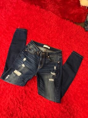 KanCan Dark Blue Distressed Skinny Jeans